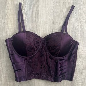 Maroon lace bandage lingerie top